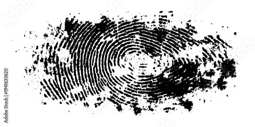 Abstract black fingerprint texture with grunge distressed pattern background.