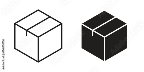 Box icon concept. Silhouette, glyph symbol. Isolated design.