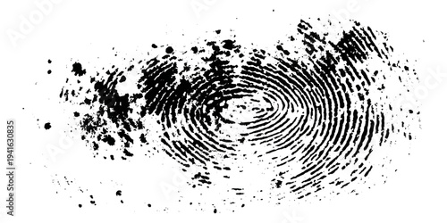 Abstract black fingerprint texture with grunge distressed pattern background.
