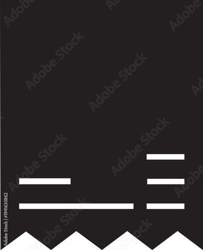 Minimalist receipt or invoice template with space for details dark theme