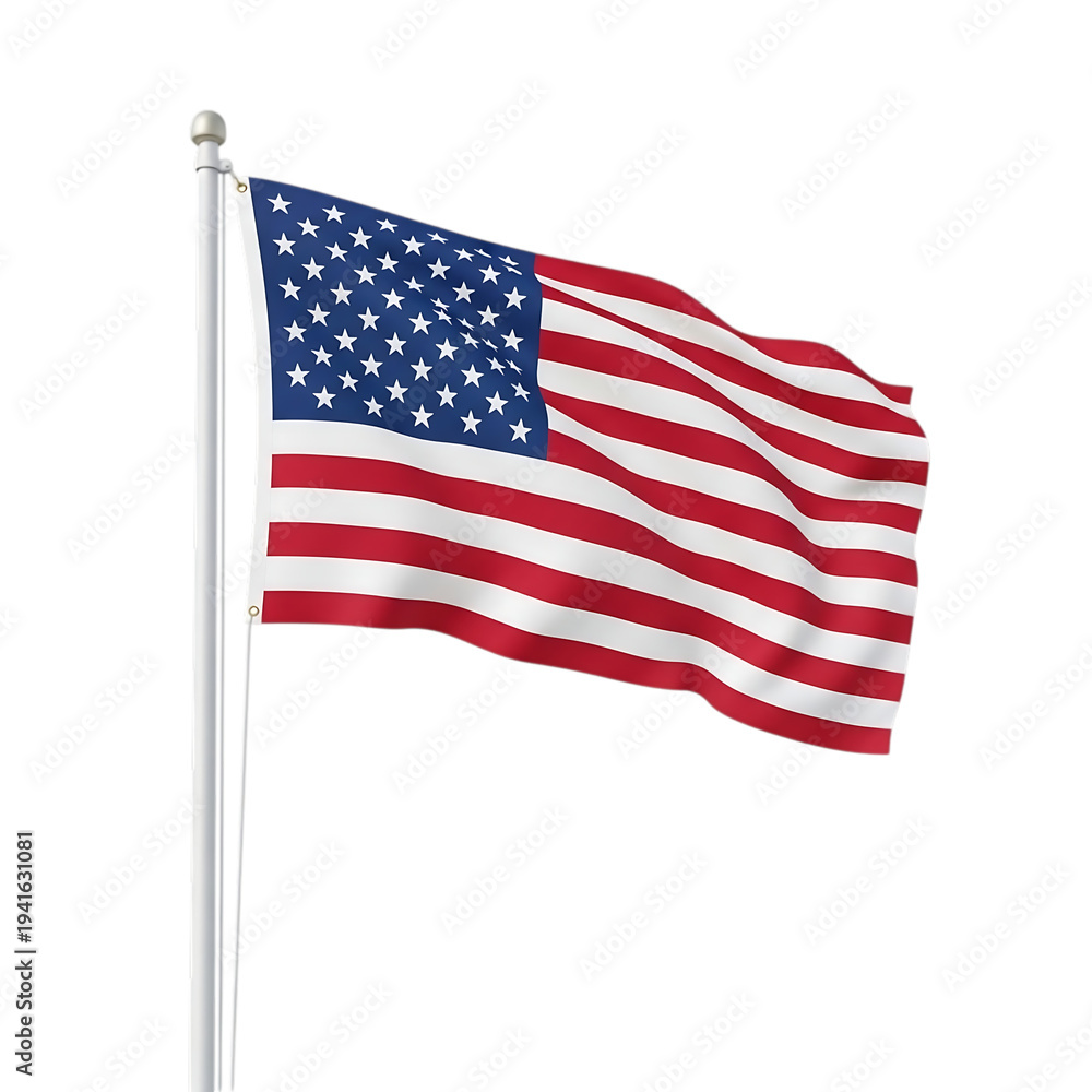 Obraz premium The american flag waving high