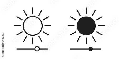 Brightness icon concept. Silhouette, glyph symbol. Isolated design.