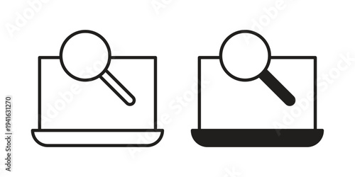 Browsing icon concept. Silhouette, glyph symbol. Isolated design.