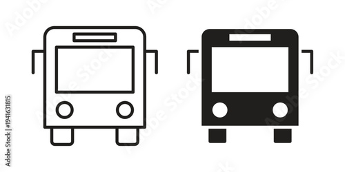 Bus icon concept. Silhouette, glyph symbol. Isolated design.