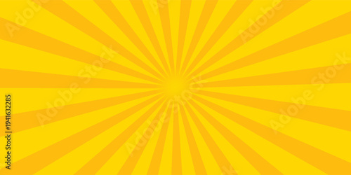 Yellow comic sunburst background. abstract sunburst brochure design template. sun rays cartoon illustration
