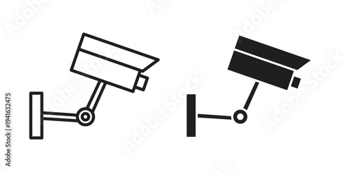 CCTV icon concept. Silhouette, glyph symbol. Isolated design.