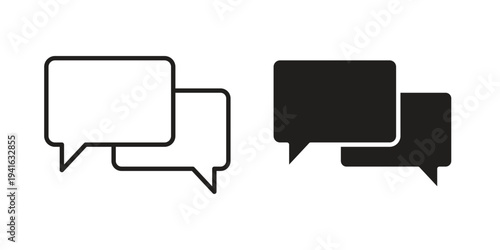 Chat icon concept. Silhouette, glyph symbol. Isolated design.
