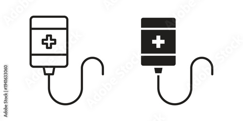 Chemotherapy icon concept. Silhouette, glyph symbol. Isolated design.