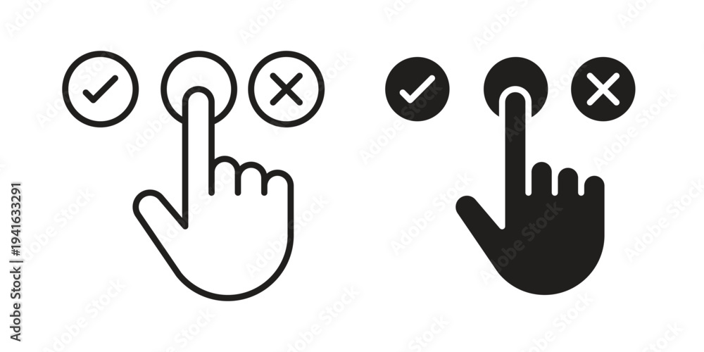 Obraz premium Choice icon concept. Silhouette, glyph symbol. Isolated design.