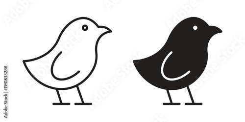 Chick icon concept. Silhouette, glyph symbol. Isolated design.