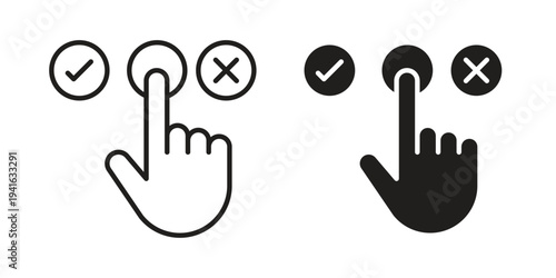 Choice icon concept. Silhouette, glyph symbol. Isolated design.