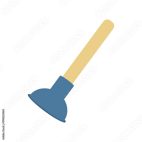 Plunger toilet cleaning tool vector illustration.