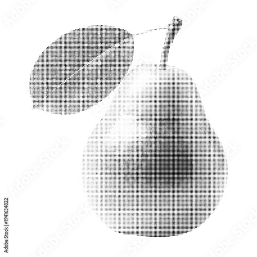 Halftone Pear Fruit Vector Fresh Organic Food Healthy Illustration 