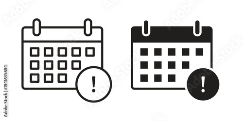 Deadline icon concept. Silhouette, glyph symbol. Isolated design.