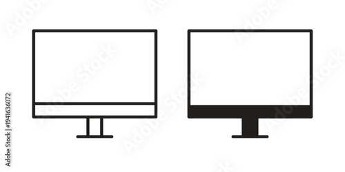 Desktop icon concept. Silhouette, glyph symbol. Isolated design.