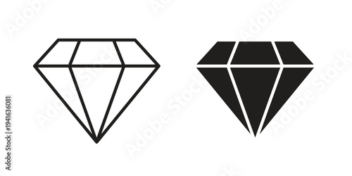 Diamond icon concept. Silhouette, glyph symbol. Isolated design.