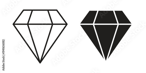 Diamond icon concept. Silhouette, glyph symbol. Isolated design.