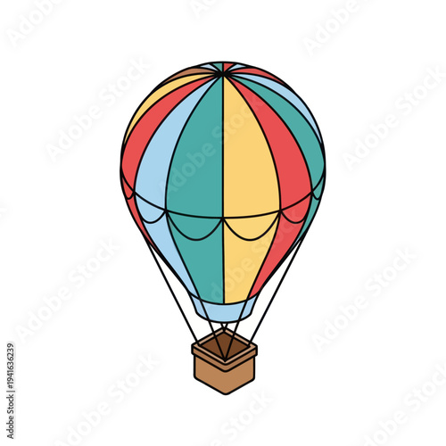 Colorful Hot Air Balloon Illustration.