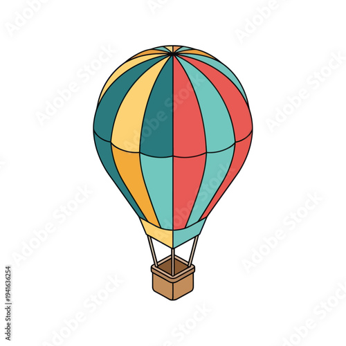 Colorful Hot Air Balloon Illustration.