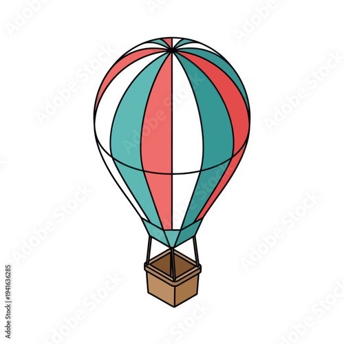 Colorful Hot Air Balloon Illustration.