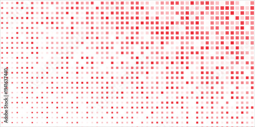 red halftone pattern. Retro comic gradient background. Bright orange pixelated dotted texture overlay. Cartoon pop art faded gradient pattern. Vector backdrop for poster, banner, advertisement