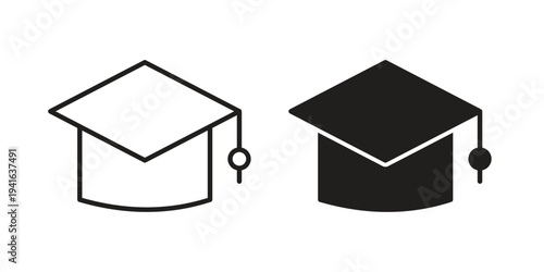 Education icon concept. Silhouette, glyph symbol. Isolated design.