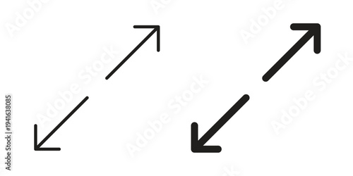 Expand icon concept. Silhouette, glyph symbol. Isolated design.