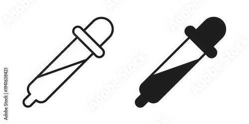 Eye dropper icon concept. Silhouette, glyph symbol. Isolated design.