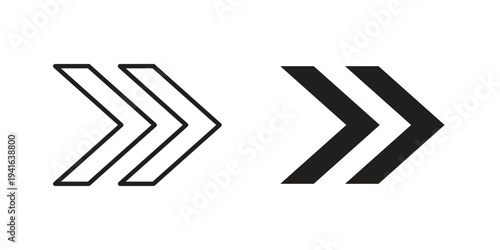 Fast forward icon concept. Silhouette, glyph symbol. Isolated design.