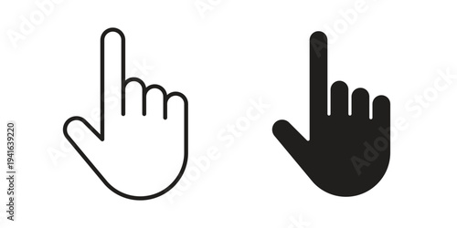 Finger icon concept. Silhouette, glyph symbol. Isolated design.