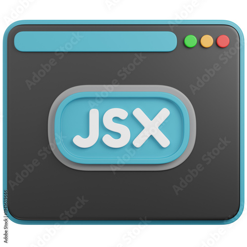 Fotografi 3D render jsx web dev tool Browser Window icon