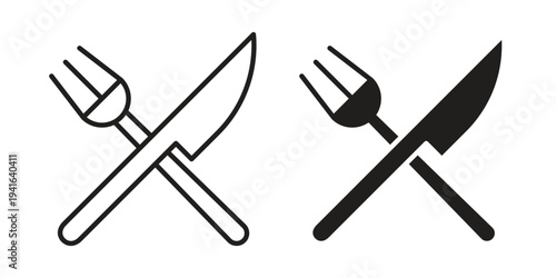 Fork and Knife icon concept. Silhouette, glyph symbol. Isolated design.