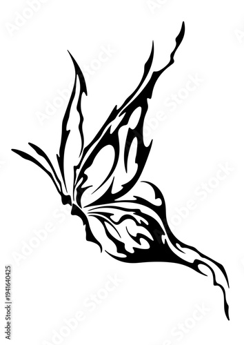 Cybersigilism tribal butterfly tattoo design