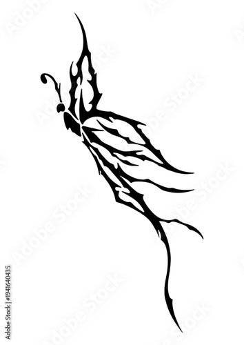 Cybersigilism tribal butterfly tattoo design