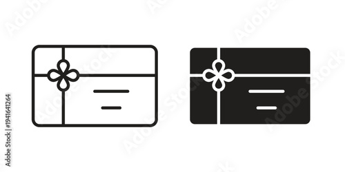 Gift card icon concept. Silhouette, glyph symbol. Isolated design.