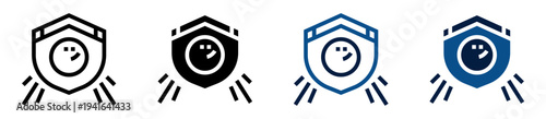 Iconos de seguridad positiva. Escudo brillante con cara feliz, protección confiable, bienestar seguro, defensa positiva, confianza digital. Ilustración vectorial