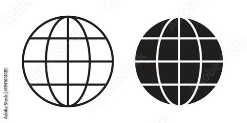 Globe icon concept. Silhouette, glyph symbol. Isolated design.