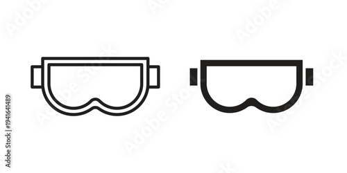 Goggles icon concept. Silhouette, glyph symbol. Isolated design.