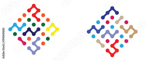 Meta ball, connected dots. Abstract geometric transition pattern. Abstract point movement. Connected round blobs. Transition meta balls. Vector illustration isolated on white background.