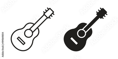 Guitar icon concept. Silhouette, glyph symbol. Isolated design.