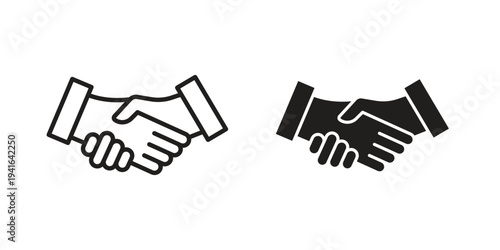 Handshake icon concept. Silhouette, glyph symbol. Isolated design.