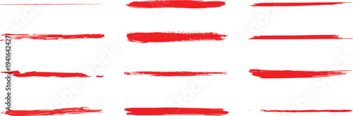 Photos Hand drawn red line set