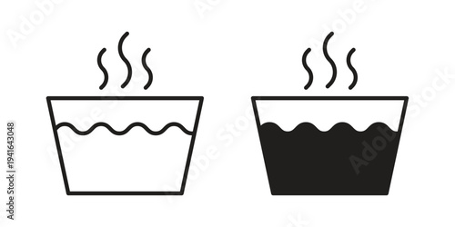 Hot Water icon concept. Silhouette, glyph symbol. Isolated design.