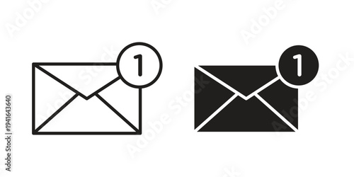 Inbox icon concept. Silhouette, glyph symbol. Isolated design.