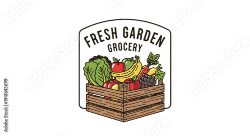 Fresh Fruits and Vegetables in Crate.