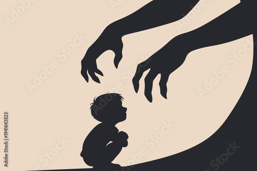 Child, dysfunctional family, shouting, noise, trauma, childhood, fear, authority, pain, darkness