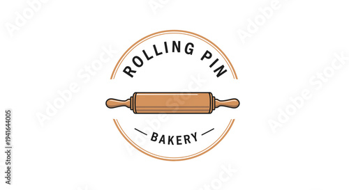 Rolling Pin Bakery Logo Design Element.