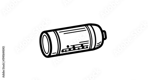 Simple Black and White Camera Lens Illustration.