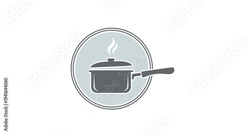 Simple Illustration of a Saucepan with Lid.