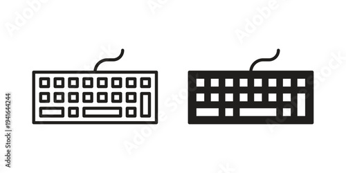 Keyboard icon concept. Silhouette, glyph symbol. Isolated design.
